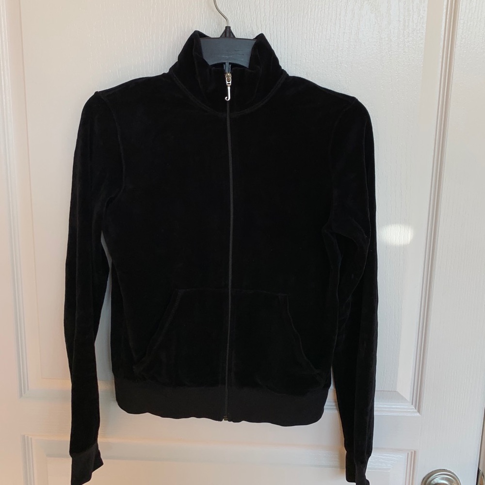 Juicy Couture black velour zip-up